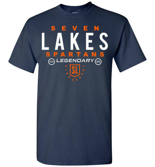 Seven Lakes High School Navy Unisex T-shirt 03
