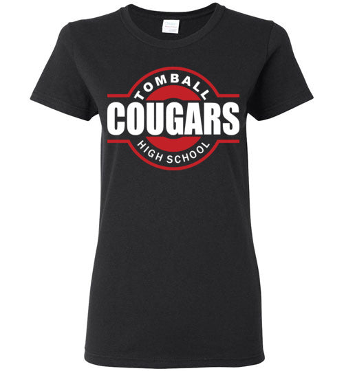 Tomball High School Cougars Women's Black T-shirt 11