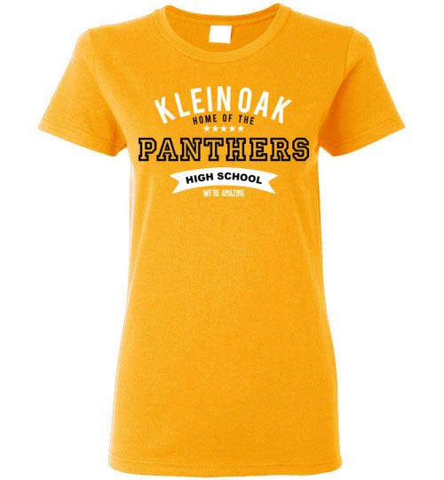 Klein Oak High School Panthers Women's Gold T-shirt 96