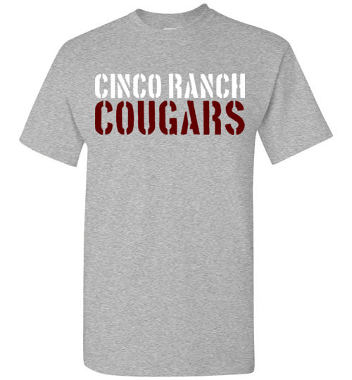 Cinco Ranch Cougars Grey Unisex T-shirt 17