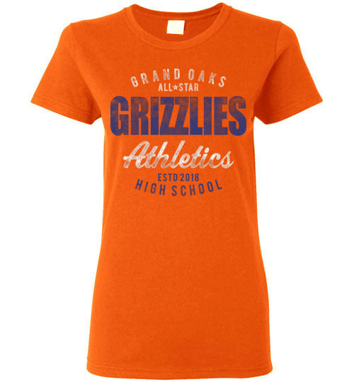 Grand Oaks High School Grizzlies Women's Orange T-shirts 34