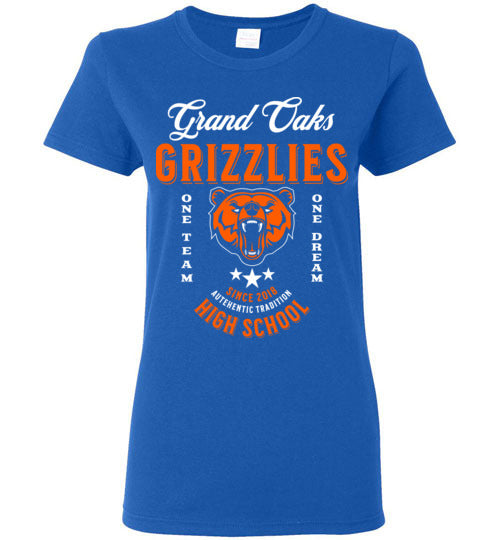 Grand Oaks High School Grizzlies Women's Royal T-shirt 08