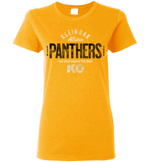 Klein Oak High School Panthers Women's Gold T-shirt 40