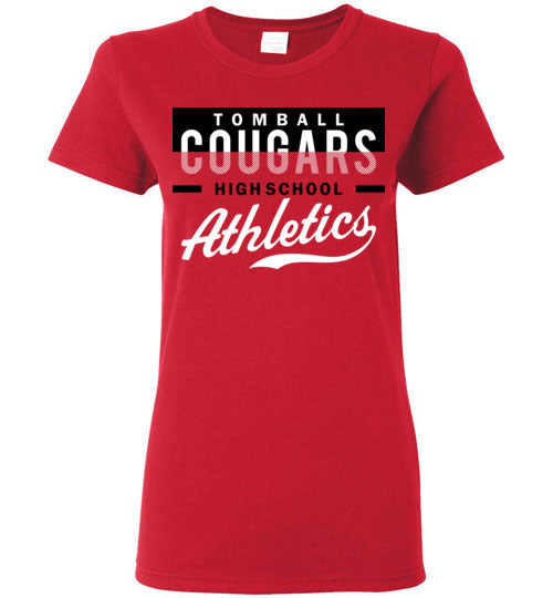 Tomball High School Cougars Women's Red T-shirt 48