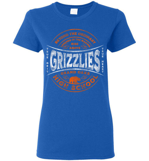 Grand Oaks High School Grizzlies Women's Royal T-shirt 10