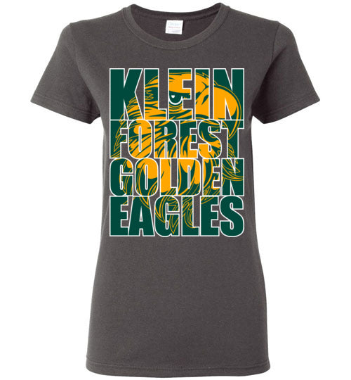 Klein Forest Golden Eagles Women's Charcoal T-shirt 20