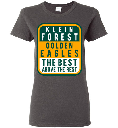 Klein Forest Golden Eagles Women's Charcoal T-shirt 01