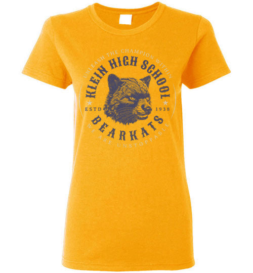 Klein High School Bearkats Women's Gold T-shirt 218