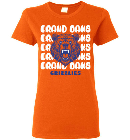 Grand Oaks High School Grizzlies Women's Orange T-shirts 28