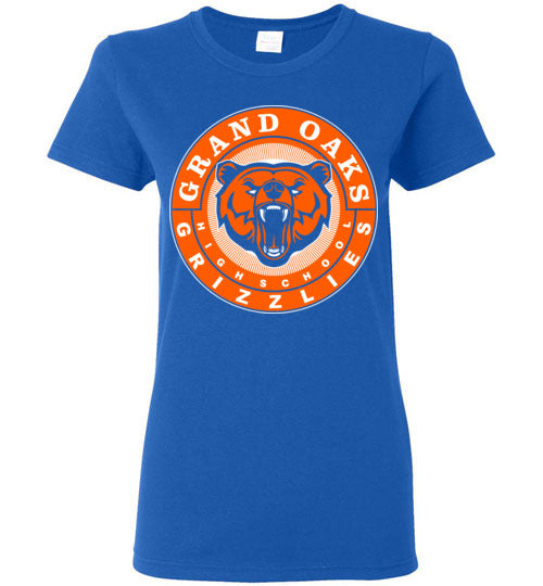 Grand Oaks High School Grizzlies Women's Royal T-shirt 02