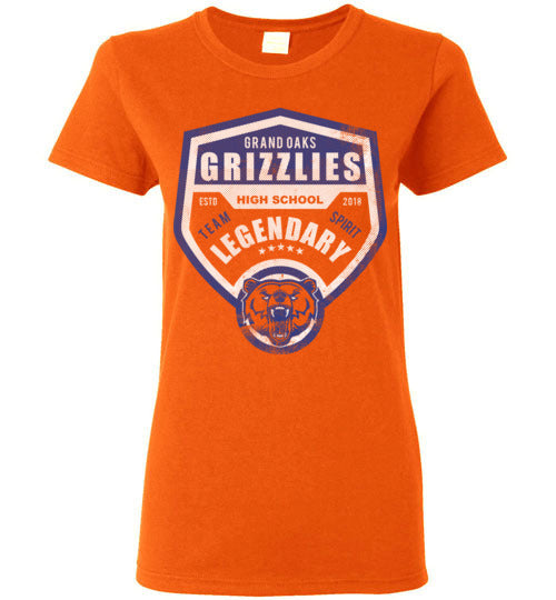 Grand Oaks High School Grizzlies Women's Orange T-shirts 14