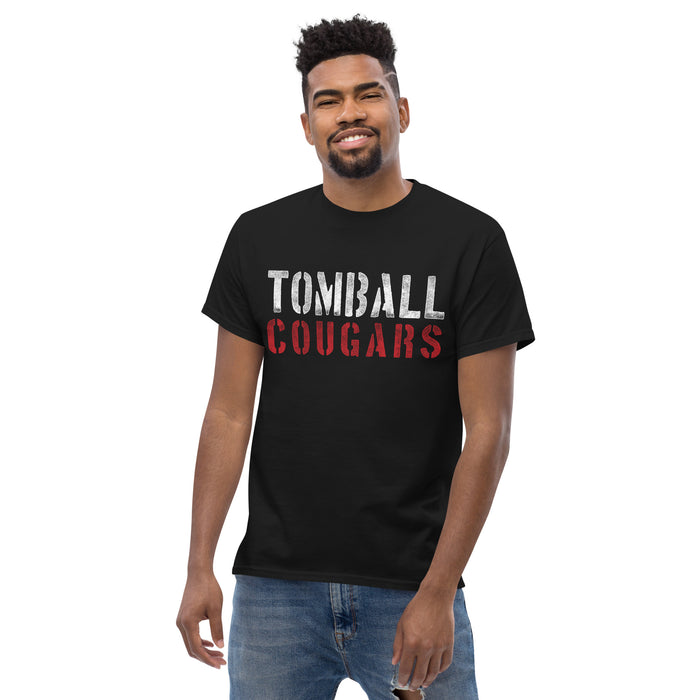 Man wearing a Tomball High School Cougars Classic Unisex Black T-shirt 17