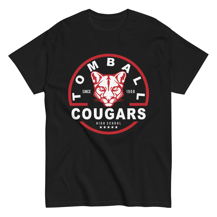 Tomball High School Cougars Classic Unisex Black T-shirt 04