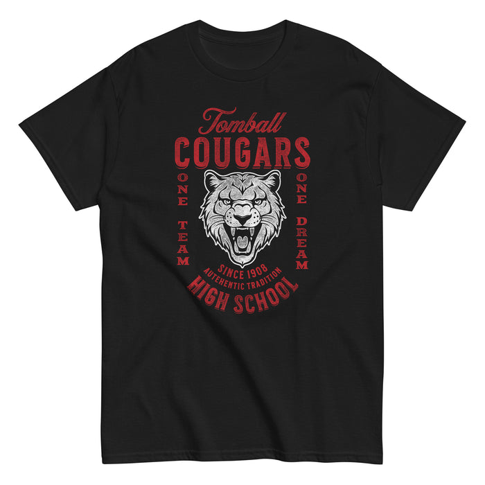 Tomball High School Cougars Classic Unisex Black T-shirt 06