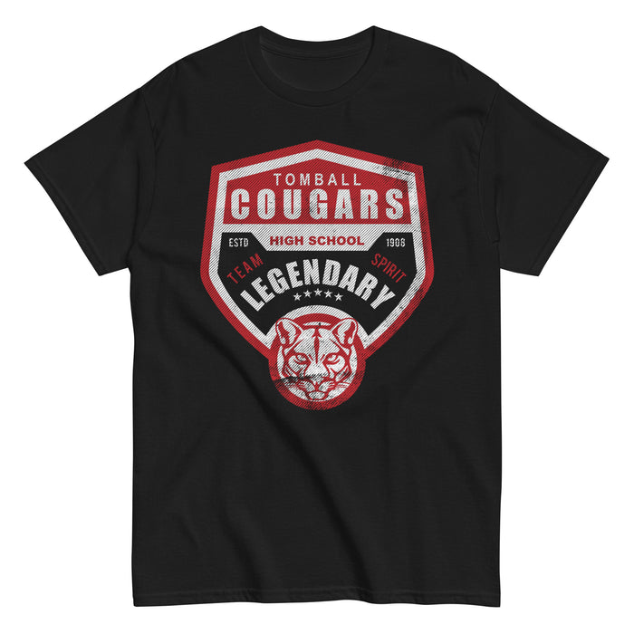 Tomball High School Cougars Classic Unisex Black T-shirt 14