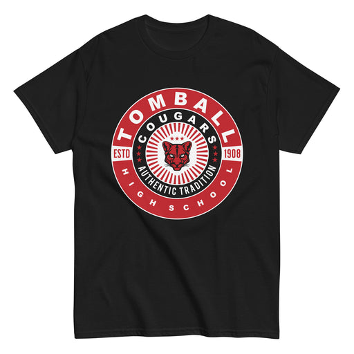 Tomball High School Cougars Classic Unisex Black T-shirt 30