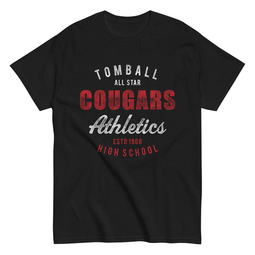 Tomball High School Cougars Classic Unisex Black T-shirt 34