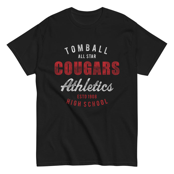 Tomball High School Cougars Classic Unisex Black T-shirt 34