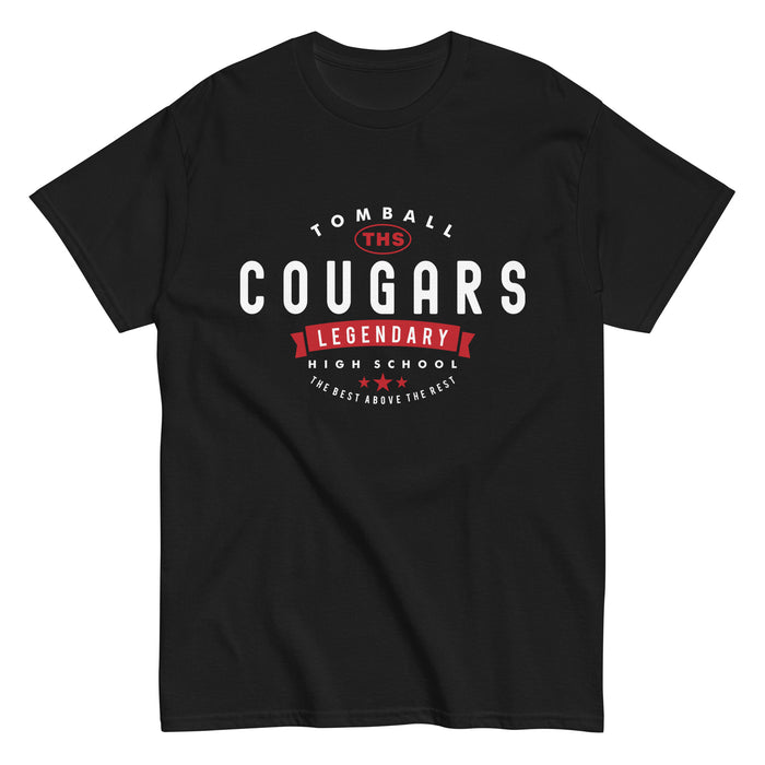 Tomball High School Cougars Classic Unisex Black T-shirt 44