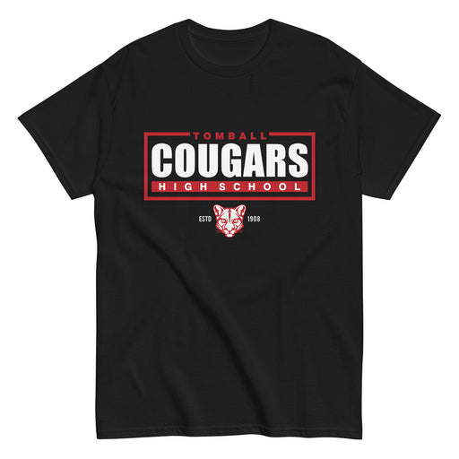 Tomball High School Cougars Classic Unisex Black T-shirt 49