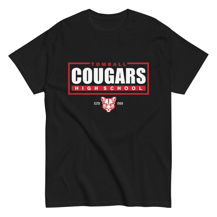 Tomball High School Cougars Classic Unisex Black T-shirt 49