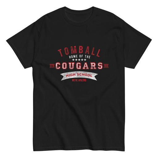 Tomball High School Cougars Classic Unisex Black T-shirt 96