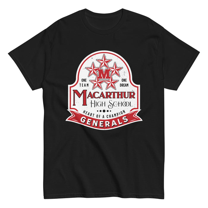 MacArthur High School Generals Black Classic Unisex T-shirt 219