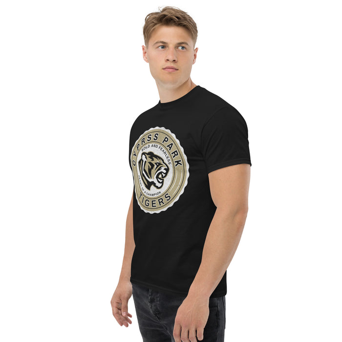 Side view of Cypress Park High School Tigers Black Classic Unisex T-shirt 216