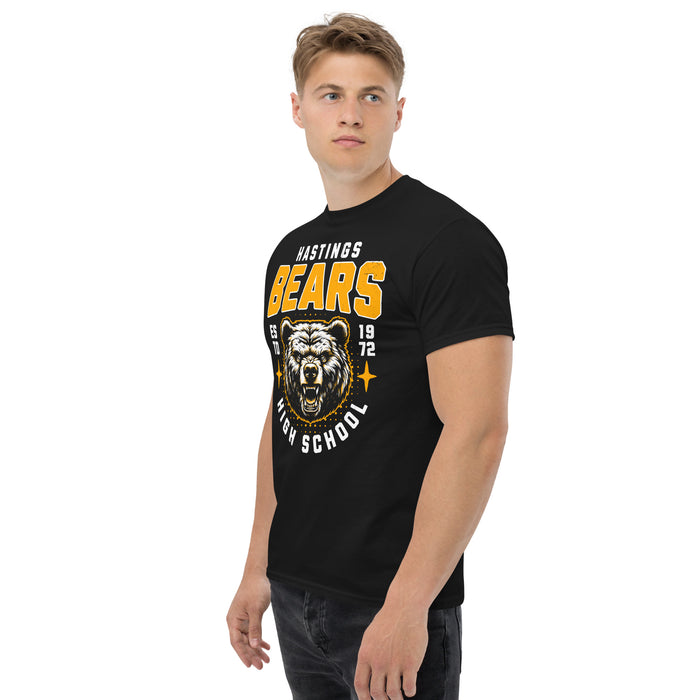 Side view of Hastings High School Bears Black Classic Unisex T-shirt 204