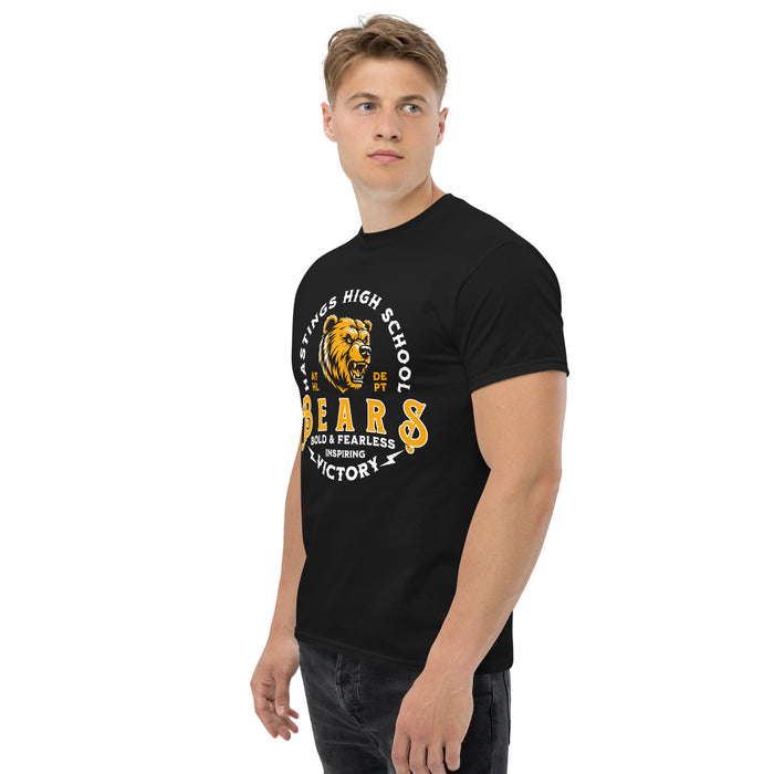 Side view of Hastings High School Bears Black Classic Unisex T-shirt 206