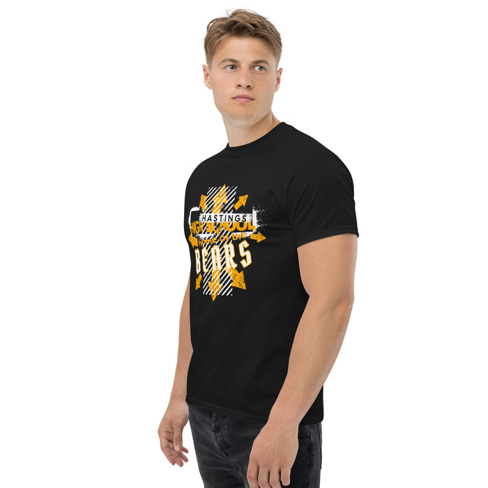 Side view of Hastings High School Bears Black Classic Unisex T-shirt 210