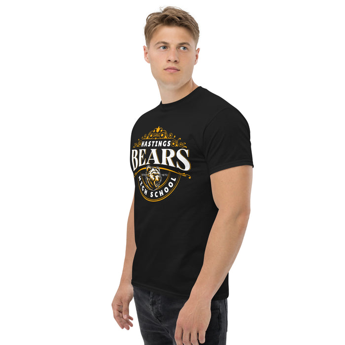 Side view of Hastings High School Bears Black Classic Unisex T-shirt 211