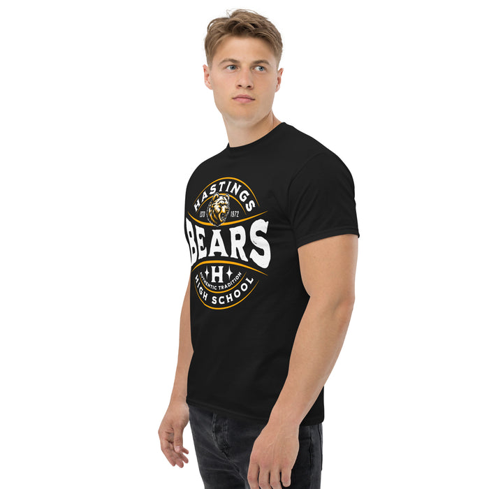 Side view of Hastings High School Bears Black Classic Unisex T-shirt 218