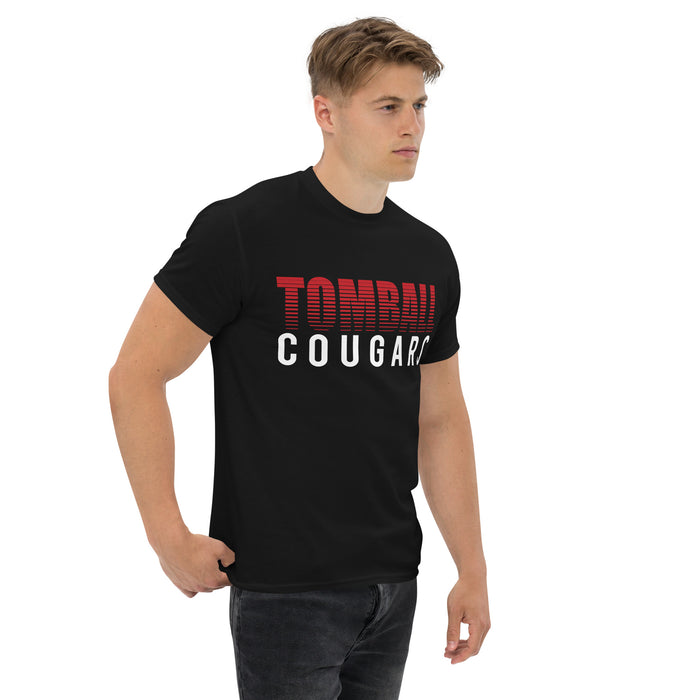 Man wearing a Tomball High School Cougars Classic Unisex Black T-shirt 24a