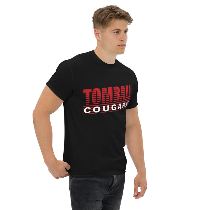 Man wearing a Tomball High School Cougars Classic Unisex Black T-shirt 32a