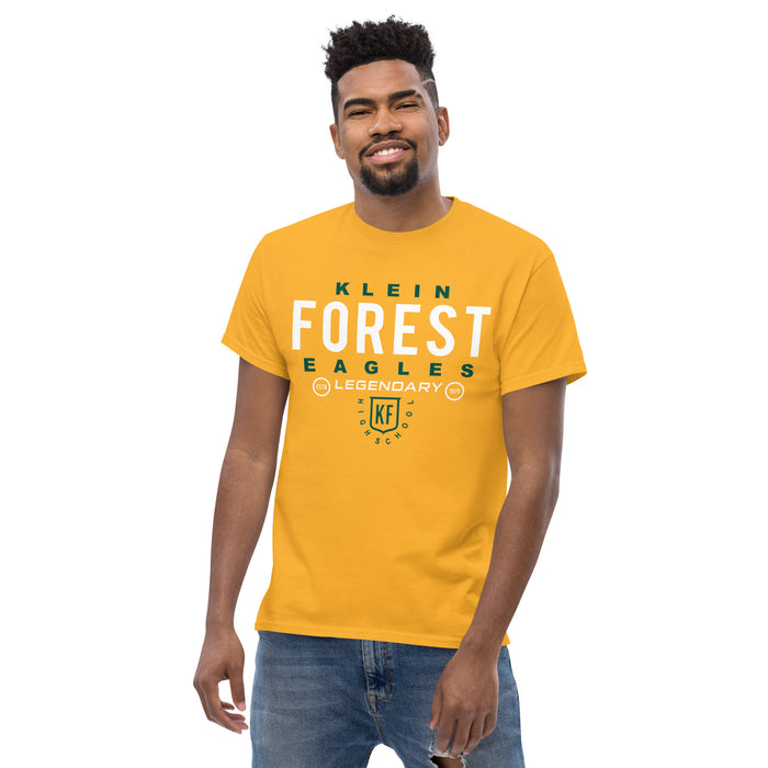 Man wearing a Klein Forest Golden Eagles Classic Unisex Gold T-shirt 03