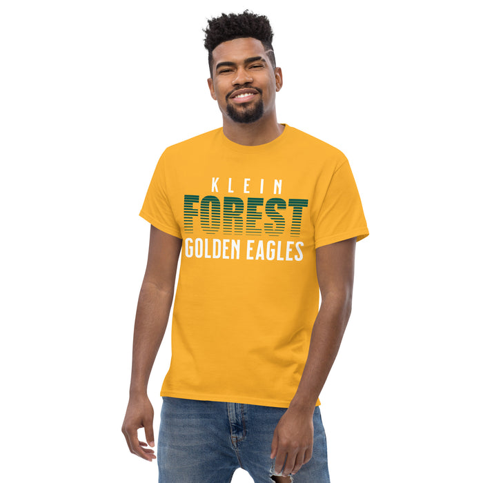 Man wearing a Klein Forest Golden Eagles Classic Unisex Gold T-shirt 24