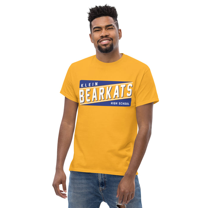 Man wearing a Klein High School Bearkats Classic Unisex Gold T-shirt 84