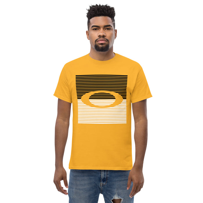 Man wearing a Klein Oak High School Panthers Classic Unisex Gold T-shirt 27