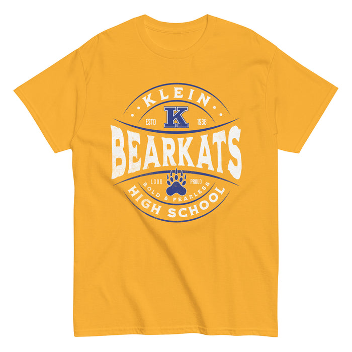 Klein High School Bearkats Classic Unisex Gold T-shirt 201