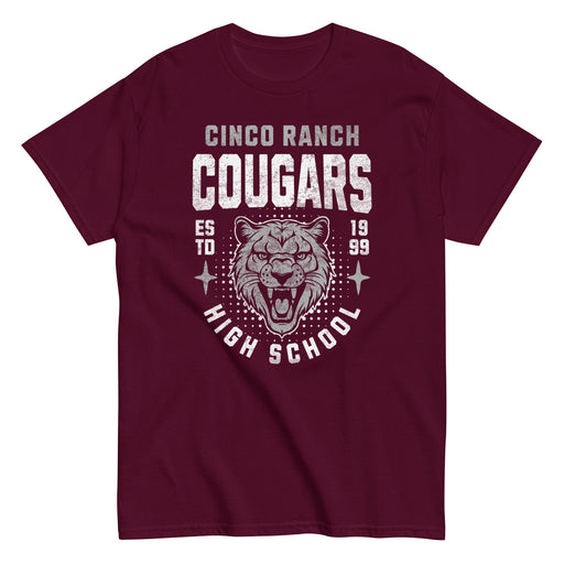 Cinco Ranch High School Cougars Classic Unisex Maroon T-shirt 201