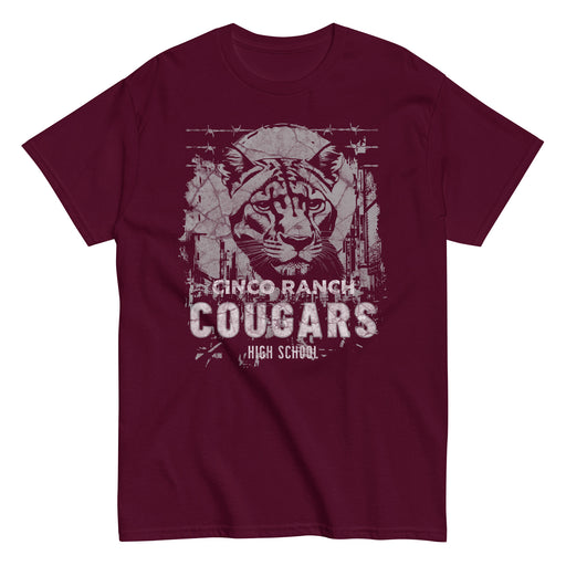 Cinco Ranch High School Cougars Classic Unisex Maroon T-shirt 209