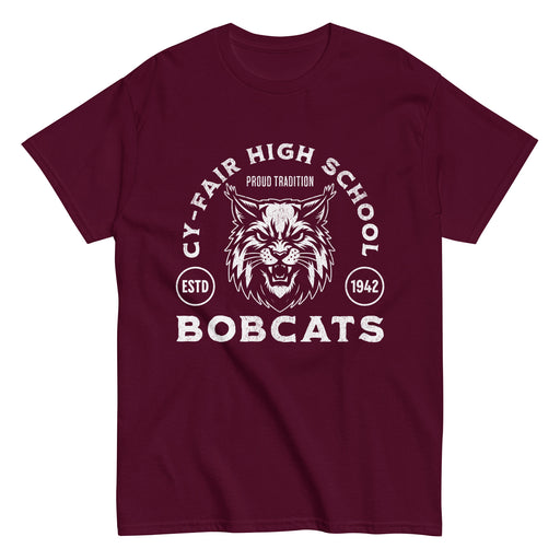 Cy-Fair High School Bobcats Maroon Classic Unisex T-shirt 208