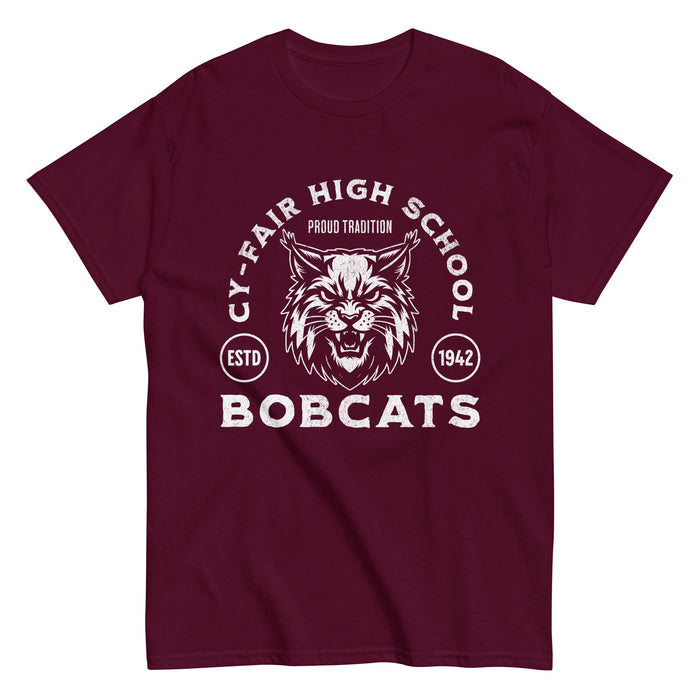 Cy-Fair High School Bobcats Maroon Classic Unisex T-shirt 208