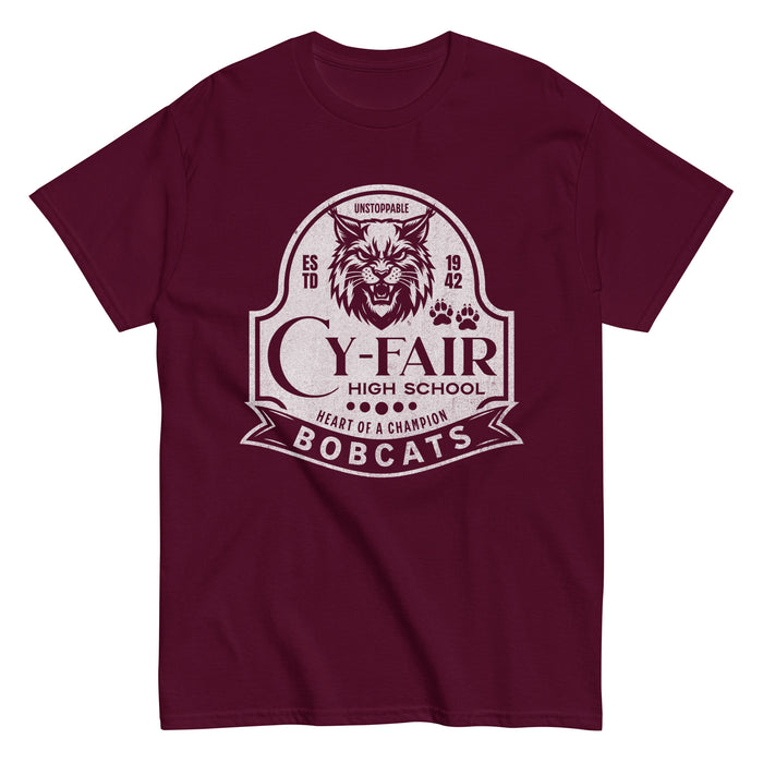 Cy-Fair High School Bobcats Maroon Classic Unisex T-shirt 219