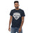 Man wearing Flower Mound High School Jaguars Navy Blue Classic Unisex T-shirt 221