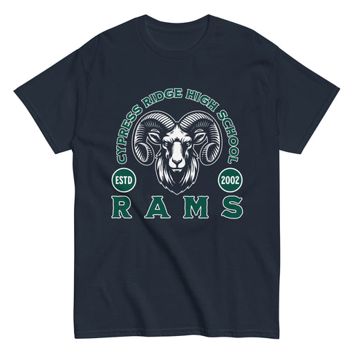 Cypress Ridge High School Rams Navy Classic Unisex T-shirt 208