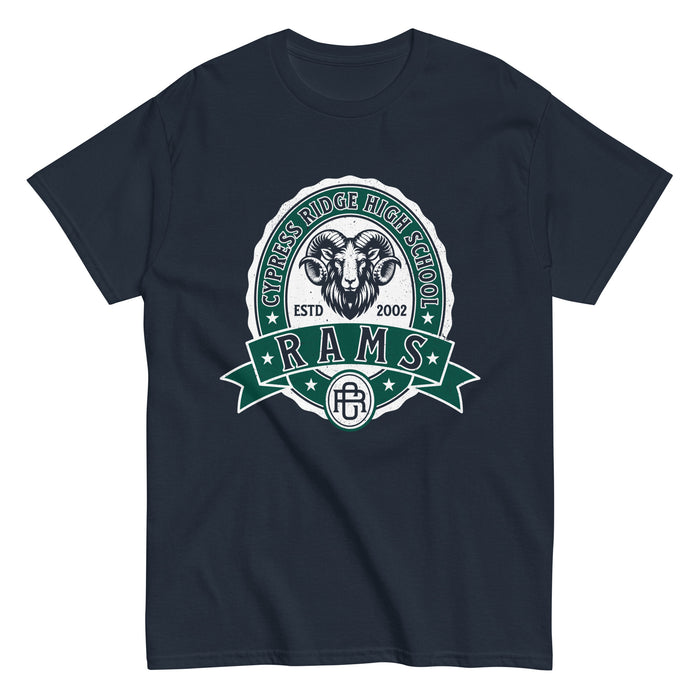 Cypress Ridge High School Rams Navy Classic Unisex T-shirt 212