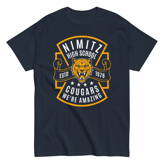 Nimitz High School Cougars Navy Blue Classic Unisex T-shirt 207