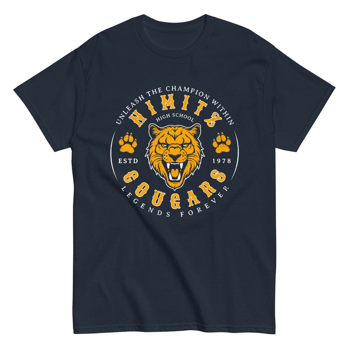 Nimitz High School Cougars Navy Blue Classic Unisex T-shirt 214